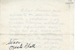 [Carta] 1986, Santiago, Chile [a] Oreste Plath  [manuscrito] Ximena Adriazola.