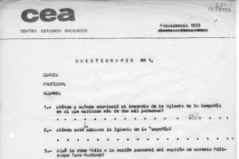 [Cuestionarios sobre folklore chileno]  [manuscrito] Oreste Plath.