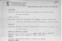 Arte popular de la Provincia de Santiago  [manuscrito] Oreste Plath.