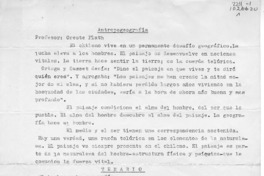 Antropogeografía  [manuscrito] Oreste Plath.