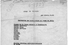 [Cursos de folklore]  [manuscrito] Oreste Plath.