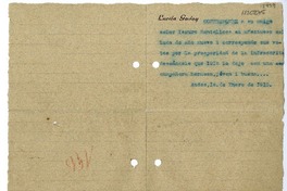 [Carta] 1915 enero 1, Los Andes, Chile [a] Isauro Santelices  [manuscrito] Gabriela Mistral.