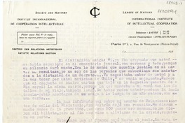 [Carta] 1927 enero 10, Paris, Francia [a] [mi distinguida amiga]  [manuscrito] Gabriela Mistral.
