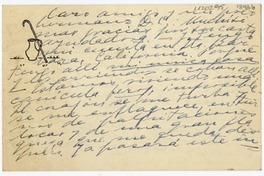 [Tarjeta] [1952] [Italia] [a] Humberto Díaz Casanueva  [manuscrito] Gabriela Mistral.