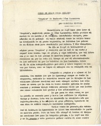 Sobre un bello poema chileno  [manuscrito] Gabriela Mistral.