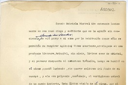 [Ensayo sobre Gabriela Mistral]  [manuscrito] Humberto Díaz Casanueva.
