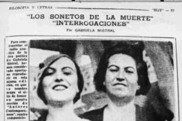 [Articulo sobre Gabriela Mistral]  [fotografía].