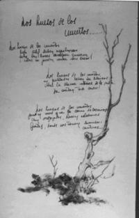 [Poema "Los huesos de los muertos"]  [fotografía].