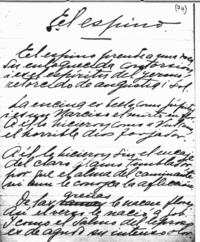 [Poema "El Espino"]  [fotografía].