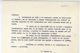 [Carta] [1940?], Rancagüa, Chile [a] Gonzalo Drago  [manuscrito] Oscar Castro.