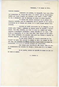 [Carta] 1941 enero 9, Rancagüa, Chile [a] Gonzalo Drago  [manuscrito] Oscar Castro.