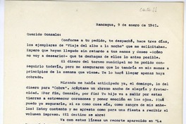 [Carta] 1941 enero 9, Rancagüa, Chile [a] Gonzalo Drago  [manuscrito] Oscar Castro.