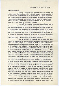 [Carta] 1941 enero 1, Rancagüa, Chile [a] Gonzalo Drago  [manuscrito] Oscar Castro.