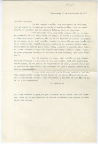 [Carta] 1939 noviembre 8, Rancagüa, Chile [a] Gonzalo Drago  [manuscrito] Oscar Castro Z.