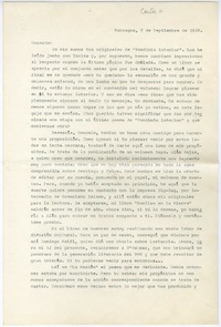[Carta] 1939 septiembre 5, Rancagüa, Chile [a] Gonzalo Drago  [manuscrito] Oscar Castro Z.