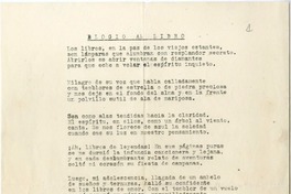 Elogio al libro  [manuscrito] Oscar Castro .