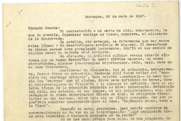 [Carta] 1947 mayo 22, Rancagua, Chile [a] Edmundo Concha  [manuscrito] Oscar Castro Zúñiga