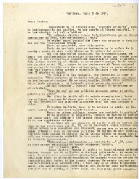 [Carta] 1947 junio 5, Santiago, Chile [a] Oscar Castro  [manuscrito] Edmundo Concha.