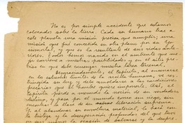 [No es un simple accidente que estamos colocados sobre la tierra...]  [manuscrito] Oscar Castro.