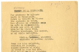 Romance de la reina-niña  [manuscrito] [Oscar Castro].