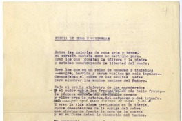 Elegia de humo y tinieblas  [manuscrito] Oscar Castro Z.