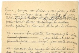 [Reina, porque eres dulce...]  [manuscrito] [Oscar Castro].