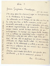 [Carta] [1950] diciembre 2, Lima, Perú [a] Juan Guzmán Cruchaga  [manuscrito] María Carolina Geel.