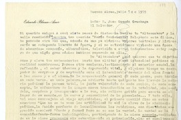 [Carta] 1959 julio 5, Buenos Aires, Argentina [a] Juan Guzmán Cruchaga  [manuscrito] Eduardo Blanco Amor.