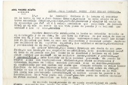 Notas  [manuscrito] Abel Valdés Acuña.