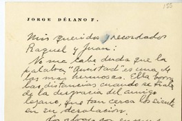 [Carta] [1970] Santiago, Chile [a] Juan Guzmán Cruchaga  [manuscrito] Jorge Délano (Coke).