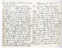 [Carta] 1967 febrero 10, Algarrobo, Chile [a] Juan Guzmán Cruchaga  [manuscrito] Rosa Cruchaga.