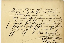 [Tarjeta] 1945 agosto, Santiago, Chile [a] Raquel Tapia Caballero  [manuscrito] Francisco Aguilar.