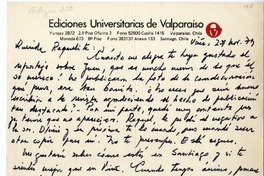 [Carta] 1979 noviembre 27, Viña del Mar, Chile [a] Raquel Tapia Caballero  [manuscrito] Sara Vial.
