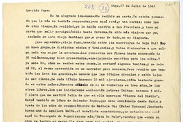 [Carta] 1948 julio 27, Santiago, Chile [a] Juan Guzmán Cruchaga  [manuscrito] Hernán del Solar.