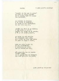 Llover  [manuscrito] Rosa Cruchaga.