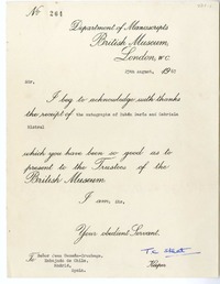 [Carta] 1967 agosto 25, Londres, Inglaterra [a] Juan Guzmán Cruchaga  [manuscrito] Walter W. Skeat.