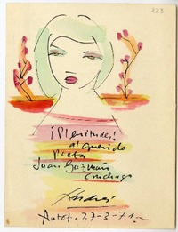 [Tarjeta] [1940] Antofagasta, Chile [a] Juan Guzmán Cruchaga  [manuscrito] Andrés Sabella.