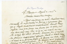 [Carta] 1945 agosto 9, San Francisco, California [a] Consuelo  [manuscrito] Juan Guzmán Cruchaga.