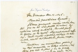[Carta] 1945 noviembre 14, San Francisco, California [a] Consuelo  [manuscrito] Juan Guzmán Cruchaga.