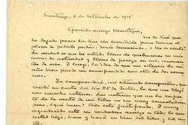 [Carta] 1915 septiembre 3, Santiago, Chile [a] Edmundo Montagne  [manuscrito] Manuel Magallanes Moure.