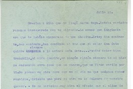 [Carta] [entre 1923 y 1928] julio 11, Santiago, Chile [a] Juan Guzmán Cruchaga  [manuscrito] Marta Brunet.