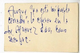 [Tarjeta] [1975] Santiago, Chile [a] Juan Guzmán Cruchaga  [manuscrito] Hernán Díaz Arrieta.