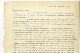 [Carta] 1966 diciembre 31, Santiago, Chile [a] Juan Guzmán Cruchaga  [manuscrito] Hernán del Solar.