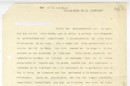 Capítulo de la novela "Prisionero de la libertad"  [manuscrito] Gabriel Egaña.
