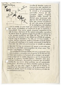 Y va a caer  [manuscrito] Matilde Ladrón de Guevara.