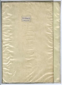 Testamento  [manuscrito] Matilde Ladrón de Guevara.