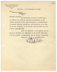 [Carta] 1949 diciembre 24, Santiago, [Chile] [a] Matilde Ladrón de Guevara  [manuscrito] Carlos Préndez Saldías.