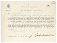 [Carta] 1950 mayo 23, Madrid, [España] [a] Matilde Ladrón de Guevara  [manuscrito] Juan Ignacio Luca de Tena y García de Torres.