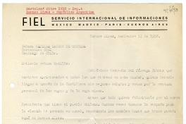 [Carta] 1952 noviembre 12, Buenos Aires, República Argentina [a la] Señora Matilde Ladrón de Guevara, Santiago de Chile  [manuscrito] Hellmuth von Engels.