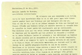 [Carta] 1952 diciembre 23, Montevideo, [Uruguay] [a] Matilde Ladrón de Guevara  [manuscrito] Hugo Emilio Pedemonte.